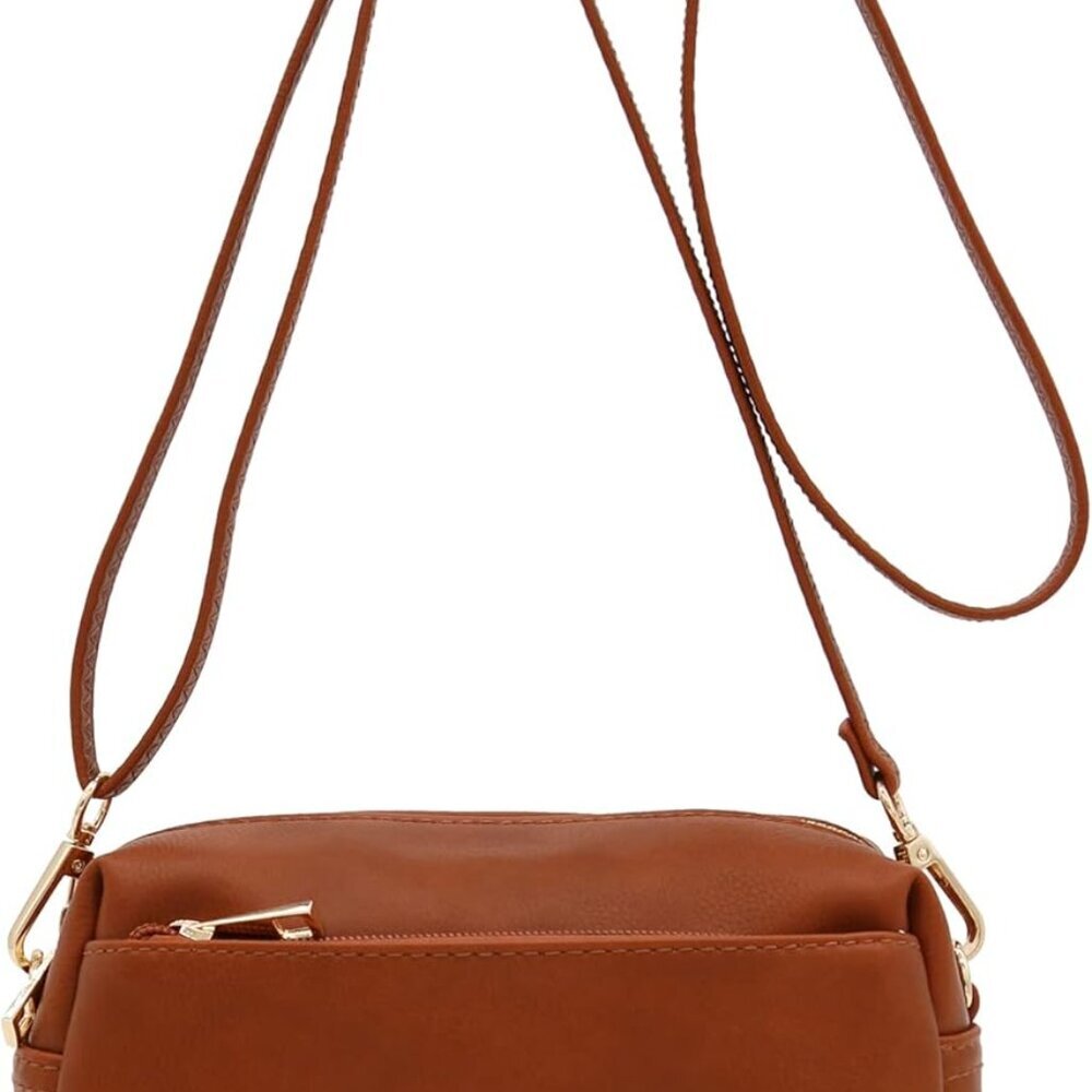 Triple Zip Small Crossbody Bag